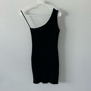 Urban Outfitters One Shoulder Black Knit Dress